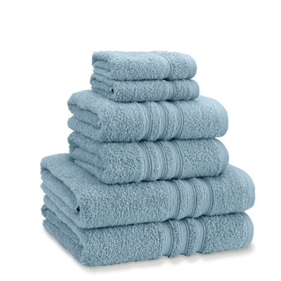 Catherine Lansfield Zero Twist Cotton 6 Piece Towel Bale Set Blue - Image 9