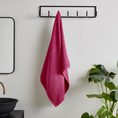 B&Q -  Quick Dry Cotton 90X140 Cm Bath Sheet Hot Pink