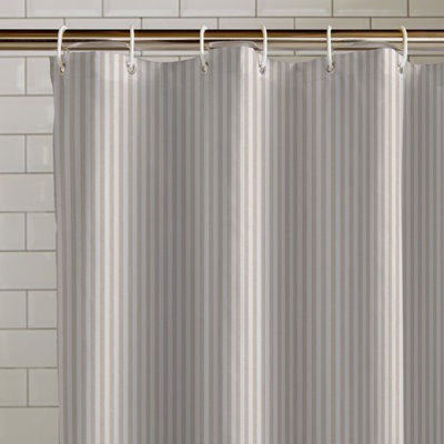 Catherine Lansfield  Timeless Stripe Shower Curtain - Natural - 180x180cm - Image 12