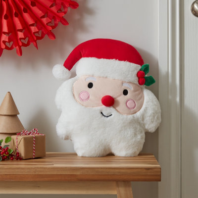 Catherine Lansfield Christmas Santa 3D Shaped Cushion White - Image 10