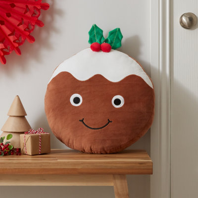 Catherine Lansfield Unisex Brown Christmas Pudding 3D Shaped Cushion - Image 10