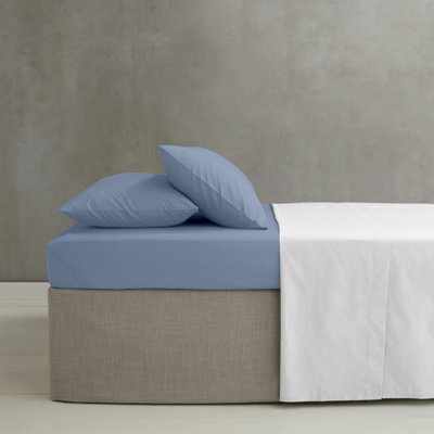 Catherine Lansfield Easy Iron Percale Combed Double Extra Deep Fitted Sheet Blue - Image 7
