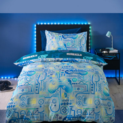 Catherine Lansfield Kids Gamer So Soft Double Duvet Cover Set with Pillowcases Grey - Image 12