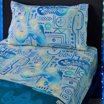 Julian Charles Grey Catherine Lansfield Gamer /Blue Fitted Sheet - Single - Image 10