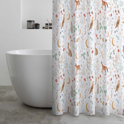 Rackhams White Enchanted Twilight Animals Shower Curtain - Image 6