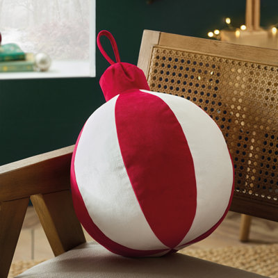 Catherine Lansfield 'Christmas Bauble' 3D Shaped Cushion in Red - Image 12