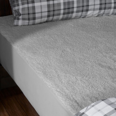 Catherine Lansfield Unisex Grey 'Thermal Fleece' Under Blanket Fitted Sheet In | Size: Double - Image 11