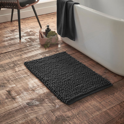 Bianca Aspen Bobble 50X80Cm Bath Mat Black from B&Q