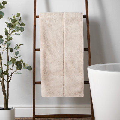 Bianca Unisex Natural Zero Twist Satin Stitch 100% Cottontowel In | Size: Bath Sheet - Image 9
