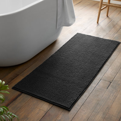 Catherine Lansfield Unisex Charcoal Grey Bobble Long Bath Mat Runner - Image 13