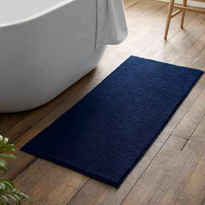 B&Q -  Bobble Bath Runner Navy Blue
