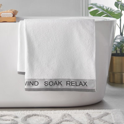 Catherine Lansfield Relax And Unwind 50x85cm Hand Towel White - Image 8