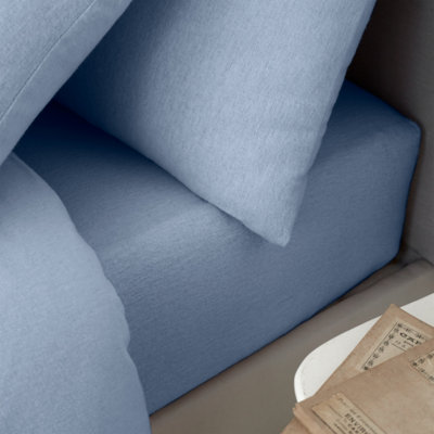 Catherine Lansfield Brushed Cotton Fitted Sheet Lansfield Blue from B&Q