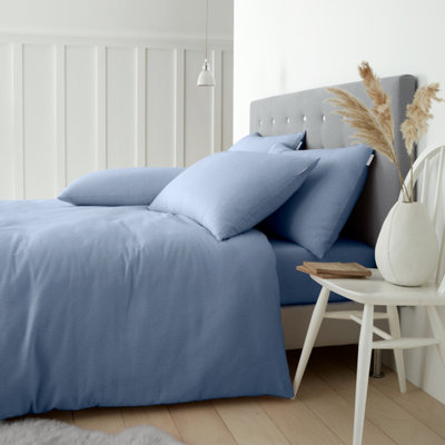 Catherine Lansfield Brushed Cotton Stripe Duvet Set - Blue - Image 14
