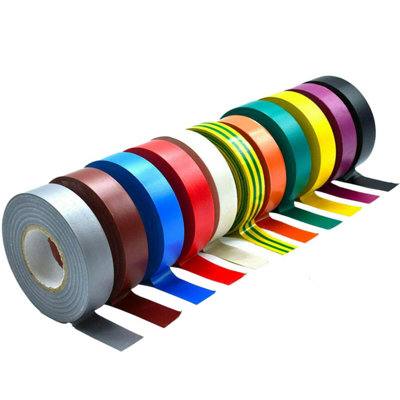 Taskar Electrical Insulation Tape Multipack 11 Colours 20M Pvc Flame Retardant from B&Q