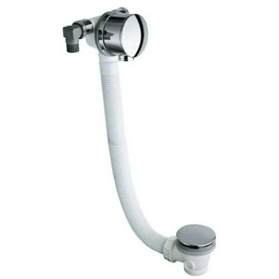 Hydros Pressfill Overflow Bath Filler Tap Integrated Click Clack Waste Single Ended from B&Q