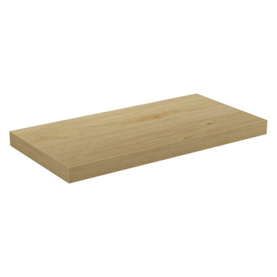 2 Pack Floating Shelf Light Oak Effect600X240X38mm from B&Q