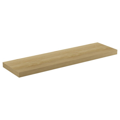2 Pack Floating Shelf Light Oak Effect900X240X38mm from B&Q