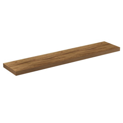 2 Pack Floating Shelf Mango Wood Effect1200X240X38mm from B&Q