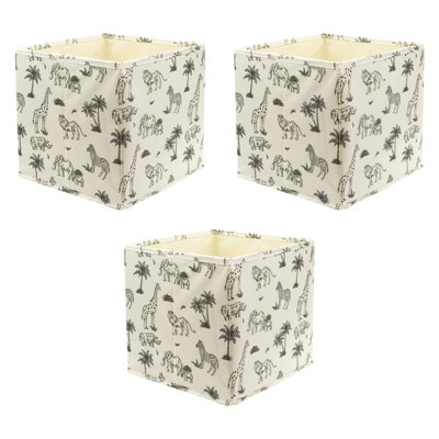 3 Pack Compact Cube InsertsSafari Pattern27X27X27Cm from B&Q