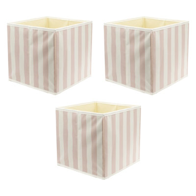 3 Pack Compact Cube InsertsStriped Pink27X27X27Cm from B&Q