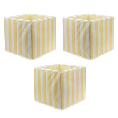 3 Pack Compact Cube InsertsStriped Yellow27X27X27Cm from B&Q