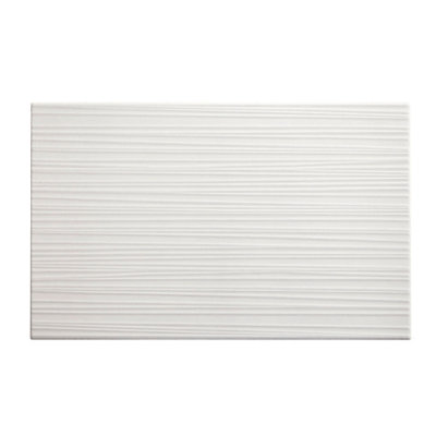 Colours Salerna White Gloss Linear Embossed Porcelain Indoor Wall Tile Sample from B&Q