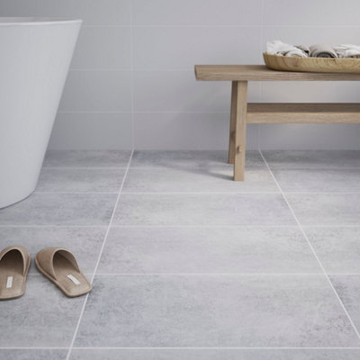 Lofthouse Grey Matt Stone Effect Ceramic Indoor Wall & Floor TilePack Of 5(L)600mm (W)300mm from B&Q