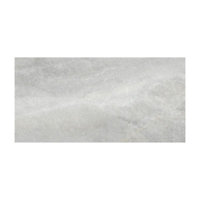 Perla Grey Matt Stone Effect Ceramic Indoor Wall & Floor Tile Sample from B&Q