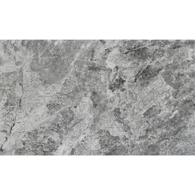 Haver Anthracite Matt Travertine Effect Ceramic Indoor Wall & Floor Tile Sample from B&Q