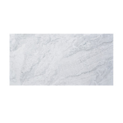 Haver Light Grey Matt Travertine Effect Ceramic Indoor Wall & Floor Tile Sample from B&Q