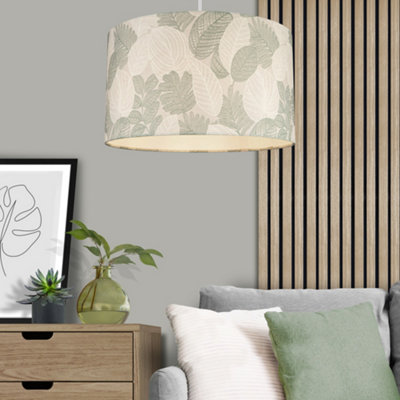 Multicoloured Leaves Drum Lamp Shade (D)40Cm from B&Q