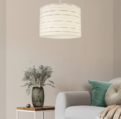 Cream Embroidered Drum Lamp Shade (D)30Cm from B&Q