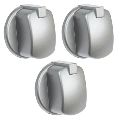 Spares2Go Control Knob Switch Button For Indesit Oven Cooker (Pack Of 3Silver / Inox) from B&Q
