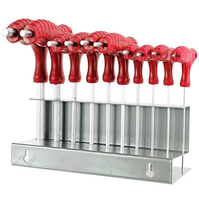 T Handle Hex Key Set IMPERIAL SAE Allen Allan Bike Wrench Tool Stand Inches x 10 - Image 2