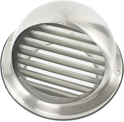 Spares2Go Stainless Steel Round Bull Nosed External Extractor Wall Vent Outlet With Insect Mesh Grille (6" / 150mm) from B&Q