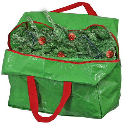 Spares2go Large Christmas Decorations Bag Xmas Tree Storage Bag (, 50L) Green