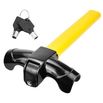 Spares2Go Heavy Duty Steering Wheel Lock Bar Car Van Truck Lorry Caravan Motorhome Security Immobiliser Includes 2 Keys from B&Q