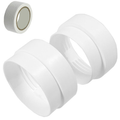 Tumble Dryer Vent Adaptor Kit 4"" 100mm Threaded Hose Connectors + Sealing Tape - Image 3