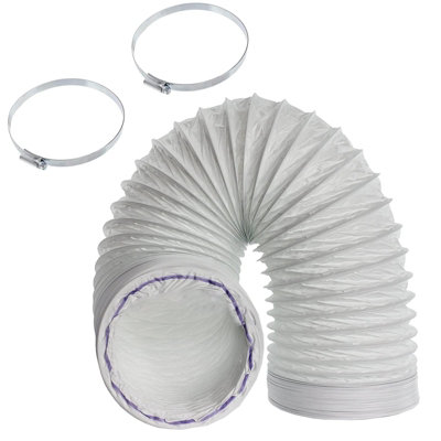 Spares2Go Vent Hose For Logik Air Conditioner Conditioning 3M 5" Extension + Pipe Clips from B&Q