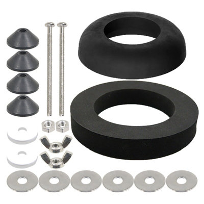 Spares2Go Toilet Cistern Seal Kit 100mm M6 Bolt Through 1.5" Rubber Dome 2" Foam Washer Set from B&Q