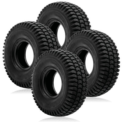 Spares2Go Tyre 3.00-4 Pneumatic Mobility Scooter Block Tread 300X4 3.00X4 260X85 4" Rim X 4 from B&Q