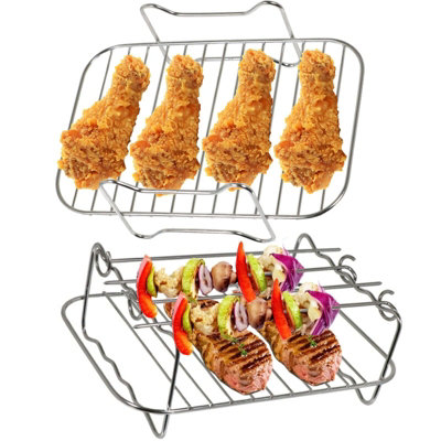 Spares2Go Grill Shelf Racks Compatible With Instant Vortex Plus 7.6L Air Fryer (+ 4 Skewers) from B&Q
