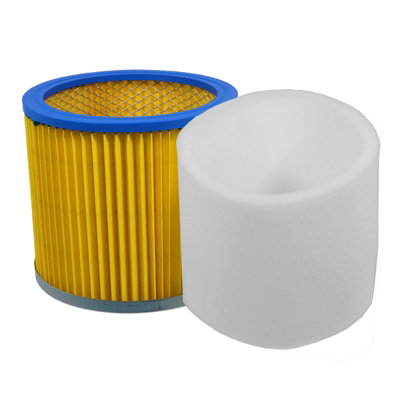 Spares2Go Vacuum Cleaner Cartridge Filter + Sponge Foam Sleeve Compatible With Goblin Aquavac from B&Q