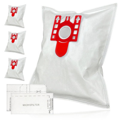 B&Q -  4 Bags For Miele Fjm Air Filters 9917710 Cloth Microfibre C1 C2 C3 S4210 S6210