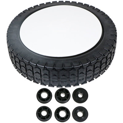 B&Q -  8" Tyre Wheel For Lawnmower With Reducer Bushes (200mm)