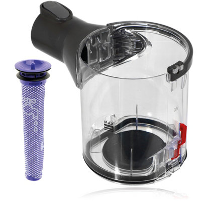 B&Q -  Dirt Bin For Dyson V6 Dc58 Dc59 Sv03 Animal Vacuum Dust Container  + Filter
