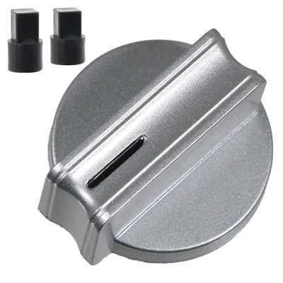 Spares2go Universal Cooker Oven Hob Silver 6Mm 'D' Shaft Control Knob & Adaptor - Image 3