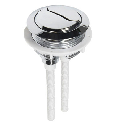 Spares2go Toilet Dual Flush Button 48Mm Wc Cistern Chrome Plated 110Mm Double Push Rod Kit - Image 3