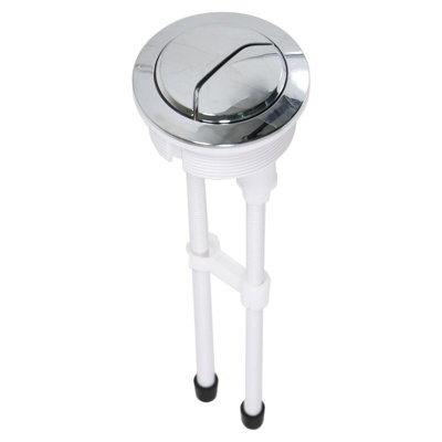 Spares2Go Toilet Dual Flush Button 58mm Wc Cistern Chrome Plated 215mm Double Push Rod Kit from B&Q